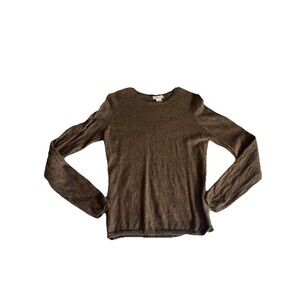 TWEEDS 100% 2 Ply Cashmere Pullover Sweater Brown SIZE  M Classic Capsule Chic